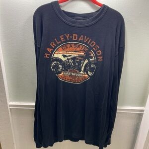 Harley-Davidson Black and Orange Long Sleeve Tee